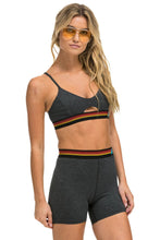 Cargar imagen en el visor de la galería, LOGO ELASTIC KEYHOLE BRA - CHARCOAL Sports Bra Aviator Nation