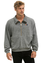Cargar imagen en el visor de la galería, LOGO EMBROIDERY HALF ZIP SWEATSHIRT - HEATHER GREY Sweatshirt Aviator Nation