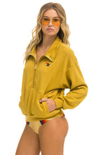 Cargar imagen en el visor de la galería, LOGO EMBROIDERY HALF ZIP SWEATSHIRT - KHAKI Sweatshirt Aviator Nation