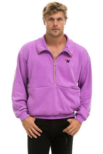 Cargar imagen en el visor de la galería, LOGO EMBROIDERY HALF ZIP SWEATSHIRT - NEON PURPLE Sweatshirt Aviator Nation