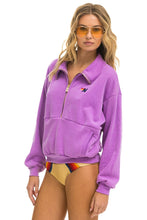 Cargar imagen en el visor de la galería, LOGO EMBROIDERY HALF ZIP SWEATSHIRT - NEON PURPLE Sweatshirt Aviator Nation