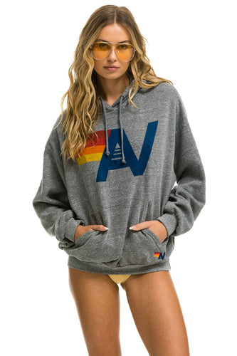 LOGO PULLOVER RELAXED HOODIE - HEATHER GREY Hoodie Aviator Nation