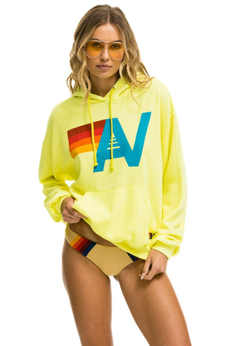 LOGO PULLOVER RELAXED HOODIE - NEON YELLOW Hoodie Aviator Nation