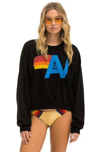 LOGO RELAXED CREW SWEATSHIRT - BLACK Sweatshirt Aviator Nation