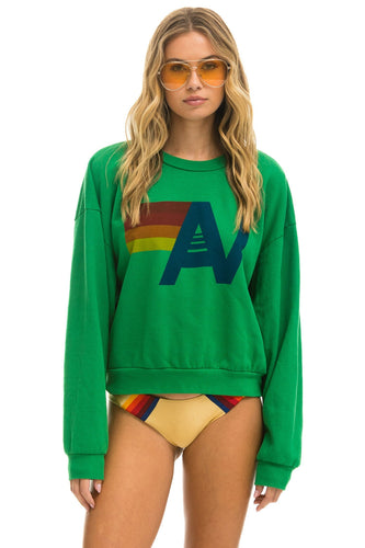 LOGO RELAXED CREW SWEATSHIRT - KELLY GREEN Sweatshirt Aviator Nation