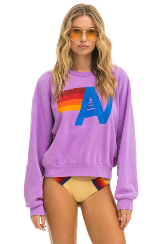 LOGO RELAXED CREW SWEATSHIRT - NEON PURPLE Sweatshirt Aviator Nation