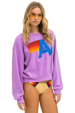 Cargar imagen en el visor de la galería, LOGO RELAXED CREW SWEATSHIRT - NEON PURPLE Sweatshirt Aviator Nation