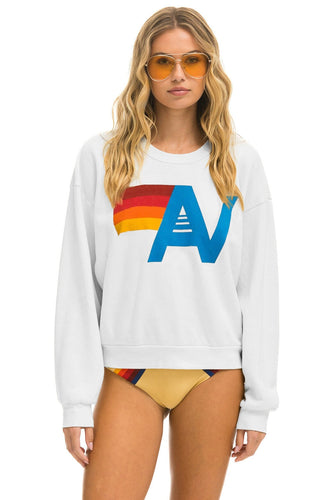 LOGO RELAXED CREW SWEATSHIRT - WHITE Sweatshirt Aviator Nation