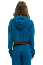 Carregar imagem no visualizador da galeria, LOGO STRIPE RELAXED CROP PULLOVER HOODIE - CARIBBEAN Hoodie Aviator Nation