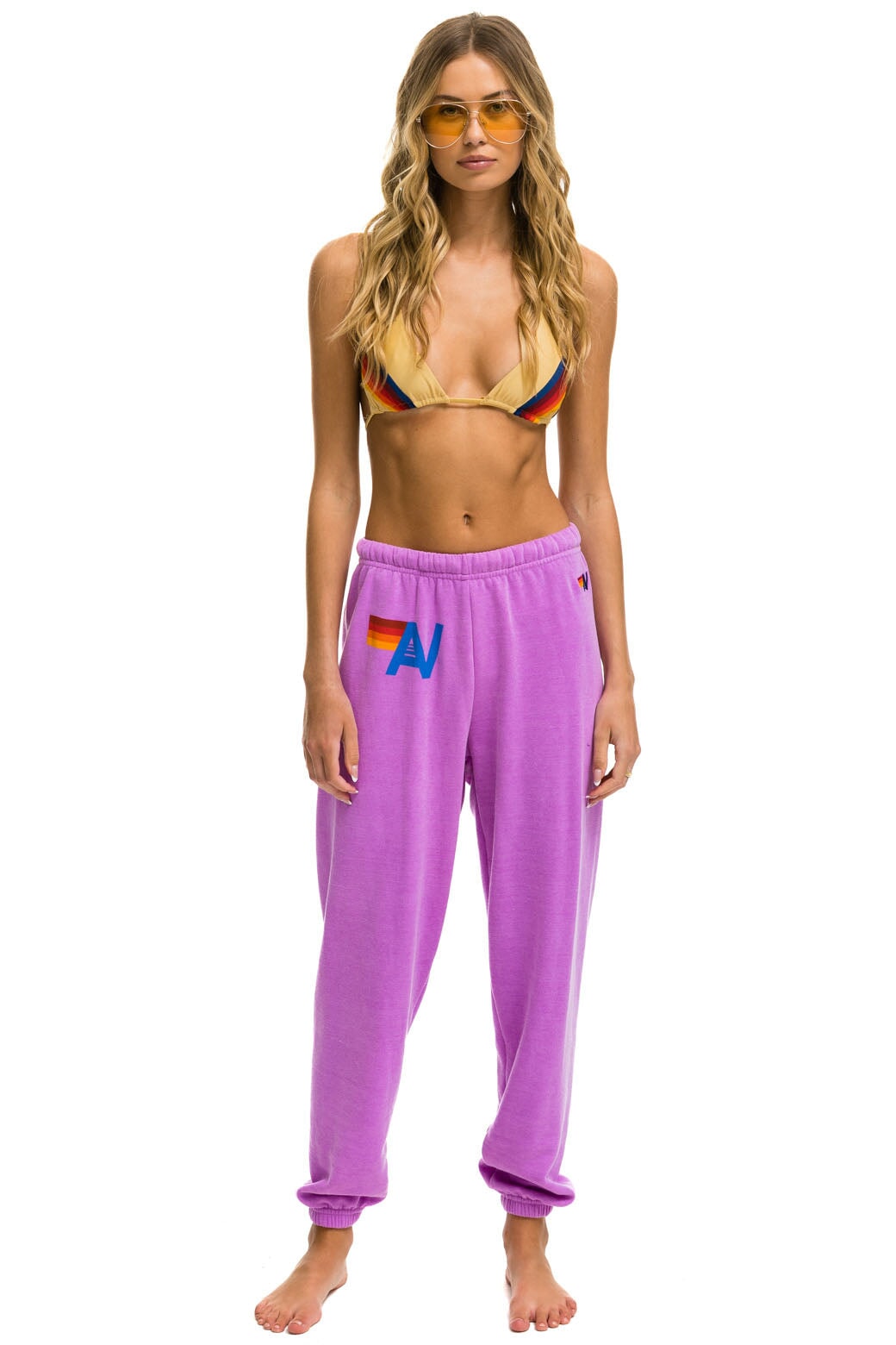 LOGO SWEATPANTS - NEON PURPLE Women's Sweatpants Aviator Nation