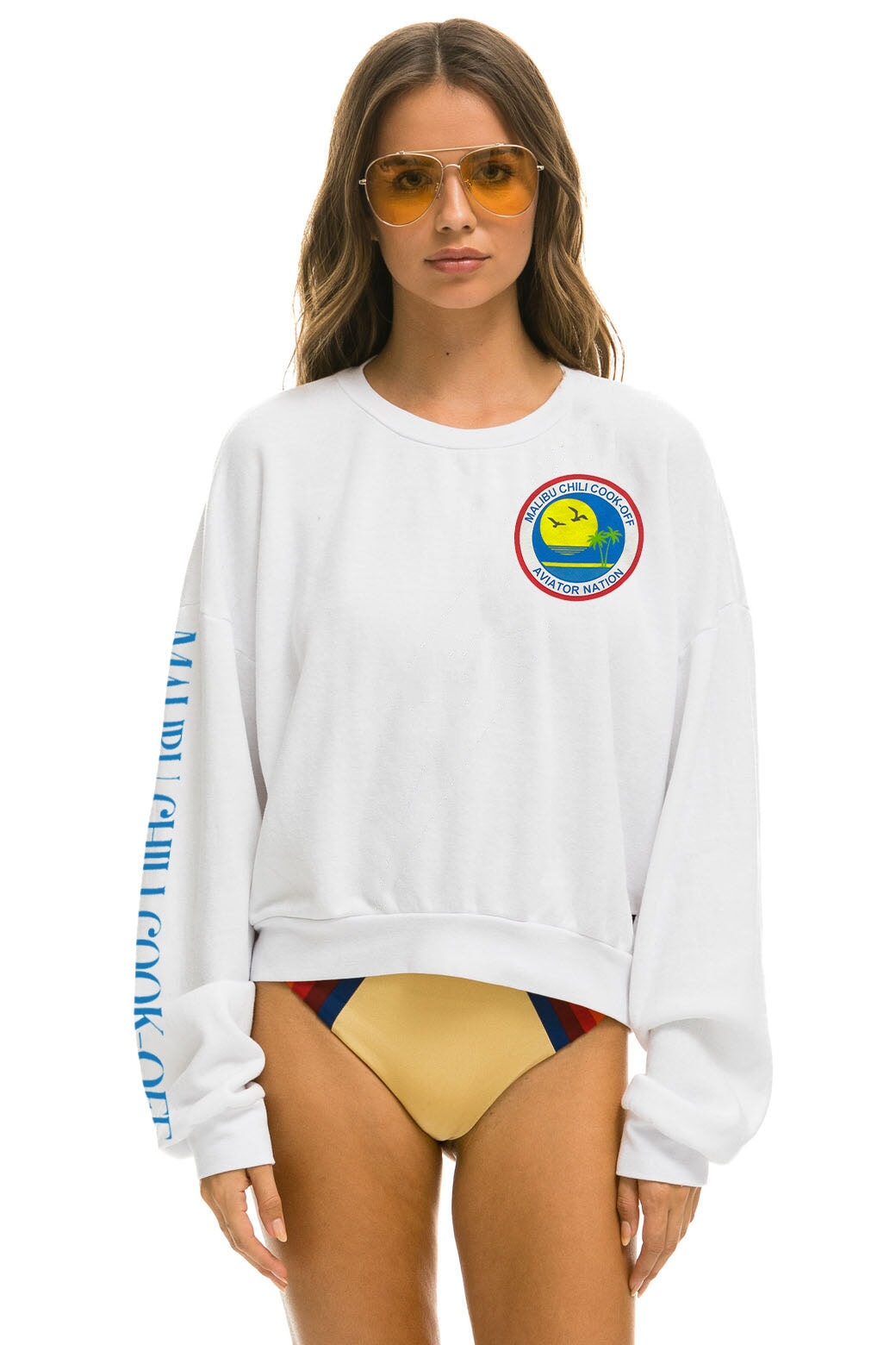 MALIBU CHILI COOK-OFF 2023 CREW SWEATSHIRT RELAXED - WHITE Sweatshirt Aviator Nation
