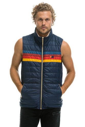 MEN'S 4 STRIPE VEST - NAVY Men's Vest Aviator Nation