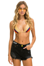 Cargar imagen en el visor de la galería, MID RISE BOYFRIEND CUTOFF KEEP SMILING JEAN SHORTS - VINTAGE BLACK Denim Shorts Aviator Nation