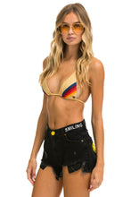 Load image into Gallery viewer, MID RISE ROCKER COWGIRL CUTOFF KEEP SMILING JEAN SHORTS - VINTAGE BLACK Denim Shorts Aviator Nation