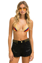 Load image into Gallery viewer, MID RISE STUDDED ROCKER BOLT WOMENS JEAN SHORT - VINTAGE BLACK Denim Shorts Aviator Nation