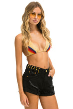 Load image into Gallery viewer, MID RISE STUDDED ROCKER BOLT WOMENS JEAN SHORT - VINTAGE BLACK Denim Shorts Aviator Nation