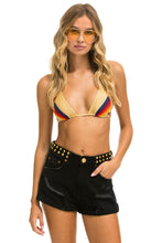 Load image into Gallery viewer, MID RISE STUDDED ROCKER BOLT WOMENS JEAN SHORT - VINTAGE BLACK Denim Shorts Aviator Nation