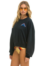 Load image into Gallery viewer, MOUNTAIN STITCH RELAXED CREW SWEATSHIRT - CHARCOAL // BLUE // PURPLE Sweatshirt Aviator Nation