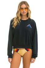 Load image into Gallery viewer, MOUNTAIN STITCH RELAXED CREW SWEATSHIRT - CHARCOAL // BLUE // PURPLE Sweatshirt Aviator Nation
