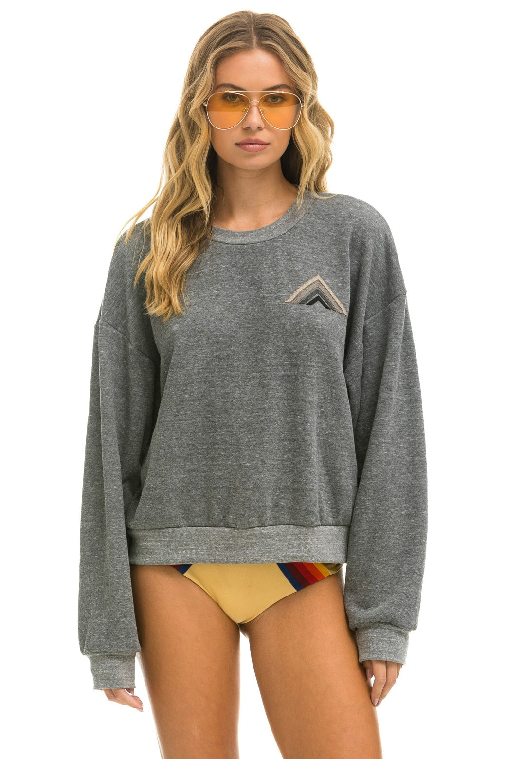 MOUNTAIN STITCH RELAXED CREW SWEATSHIRT - HEATHER // GREY Sweatshirt Aviator Nation