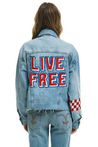 OVERSIZED CROPPED DENIM JACKET - SUPER LIGHT Denim Jacket Aviator Nation
