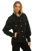 Load image into Gallery viewer, OVERSIZED CROPPED DENIM JACKET - VINTAGE BLACK Denim Jacket Aviator Nation