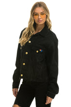 Load image into Gallery viewer, OVERSIZED CROPPED DENIM JACKET - VINTAGE BLACK Denim Jacket Aviator Nation