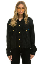 Load image into Gallery viewer, OVERSIZED CROPPED DENIM JACKET - VINTAGE BLACK Denim Jacket Aviator Nation