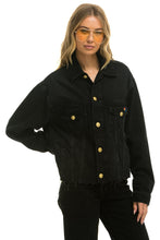Load image into Gallery viewer, OVERSIZED CROPPED DENIM JACKET - VINTAGE BLACK Denim Jacket Aviator Nation