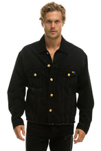 Load image into Gallery viewer, OVERSIZED CROPPED DENIM JACKET - VINTAGE BLACK Denim Jacket Aviator Nation