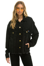 Load image into Gallery viewer, OVERSIZED CROPPED DENIM JACKET - VINTAGE BLACK Denim Jacket Aviator Nation