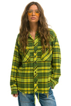 Cargar imagen en el visor de la galería, PLAID FLANNEL LIGHT WEIGHT UNISEX WESTERN SHIRT - AVOCADO PLAID Flannel Aviator Nation