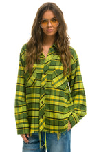 Cargar imagen en el visor de la galería, PLAID FLANNEL LIGHT WEIGHT UNISEX WESTERN SHIRT - AVOCADO PLAID Flannel Aviator Nation