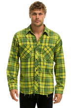 Cargar imagen en el visor de la galería, PLAID FLANNEL LIGHT WEIGHT UNISEX WESTERN SHIRT - AVOCADO PLAID Flannel Aviator Nation