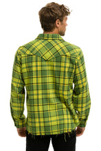 Cargar imagen en el visor de la galería, PLAID FLANNEL LIGHT WEIGHT UNISEX WESTERN SHIRT - AVOCADO PLAID Flannel Aviator Nation
