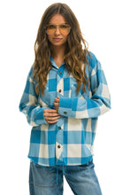 Cargar imagen en el visor de la galería, PLAID FLANNEL LIGHT WEIGHT UNISEX WESTERN SHIRT - SKY PLAID Flannel Aviator Nation