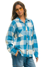 Cargar imagen en el visor de la galería, PLAID FLANNEL LIGHT WEIGHT UNISEX WESTERN SHIRT - SKY PLAID Flannel Aviator Nation