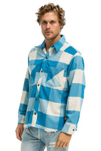 Cargar imagen en el visor de la galería, PLAID FLANNEL LIGHT WEIGHT UNISEX WESTERN SHIRT - SKY PLAID Flannel Aviator Nation