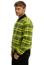 Cargar imagen en el visor de la galería, PLAID UNISEX VARSITY JACKET - AVOCADO PLAID Unisex Outerwear Aviator Nation
