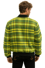 Cargar imagen en el visor de la galería, PLAID UNISEX VARSITY JACKET - AVOCADO PLAID Unisex Outerwear Aviator Nation