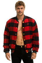 Cargar imagen en el visor de la galería, PLAID UNISEX VARSITY JACKET - BUFFALO PLAID Unisex Outerwear Aviator Nation