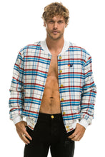 Cargar imagen en el visor de la galería, PLAID UNISEX VARSITY JACKET - MONTAUK PLAID Flannel Aviator Nation