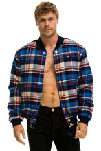 Carregar imagem no visualizador da galeria, PLAID UNISEX VARSITY JACKET - PATRIOT PLAID Unisex Outerwear Aviator Nation