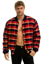 Cargar imagen en el visor de la galería, PLAID UNISEX VARSITY JACKET - RUGBY PLAID Unisex Outerwear Aviator Nation