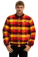 Cargar imagen en el visor de la galería, PLAID UNISEX VARSITY JACKET - SURFY PLAID Unisex Outerwear Aviator Nation