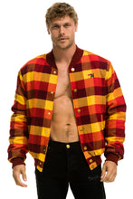 Cargar imagen en el visor de la galería, PLAID UNISEX VARSITY JACKET - SURFY PLAID Unisex Outerwear Aviator Nation