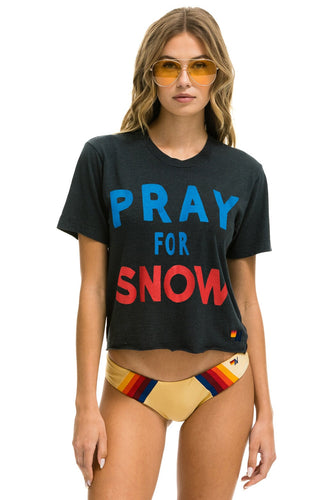 PRAY FOR SNOW BOYFRIEND TEE - CHARCOAL Boyfriend Tee Aviator Nation