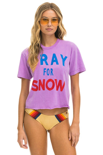PRAY FOR SNOW BOYFRIEND TEE - NEON PURPLE Boyfriend Tee Aviator Nation