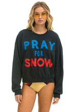Cargar imagen en el visor de la galería, PRAY FOR SNOW RELAXED CREW SWEATSHIRT - CHARCOAL Sweatshirt Aviator Nation
