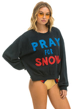 Cargar imagen en el visor de la galería, PRAY FOR SNOW RELAXED CREW SWEATSHIRT - CHARCOAL Sweatshirt Aviator Nation